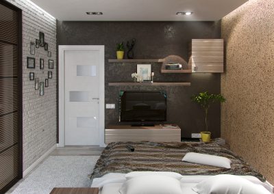 Modern bedroom interior, 3d rendering