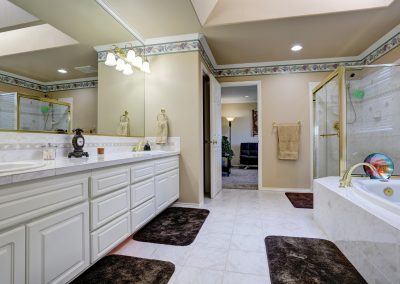 Beautiful luxury walk through bathroom interior