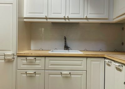 kitchen without utensils in the interior of the house