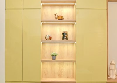 Cabinet furniture in the living room. Modern minimalism