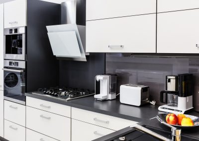 Modern hi-tek kitchen, clean interior design
