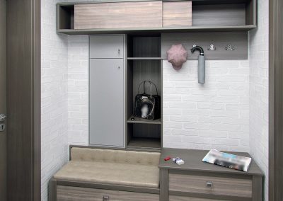 Minimalism hallway interior, 3d render